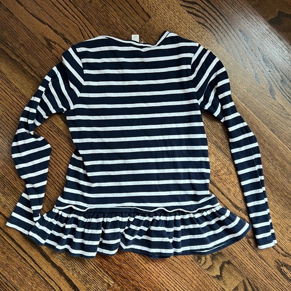 Girls J. Crew Crewcuts Navy/White Striped Top, Size - Picture 2 of 4
